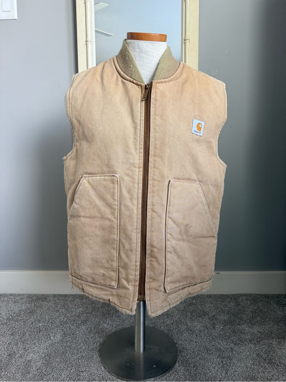 Vintage 90s Carhartt VQ186 Duck Canvas Arctic Vest - Size Medium - Made in USA